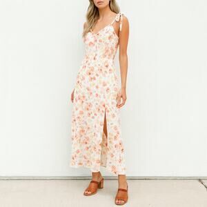 Abercrombie & Fitch SZ XS Floral Tie Strap Slit Midi Sundress NWT